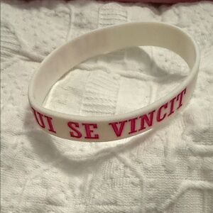 Swim bracelet
Bracelet for swim olympics 
White and Pink Inspirational Bracelet